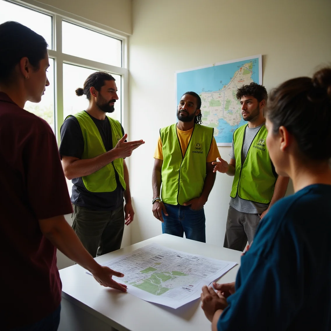 Vecinos y funcionarios de Movilidad analizan proyectos de presupuesto participativo en Benicalap, con mapa de...