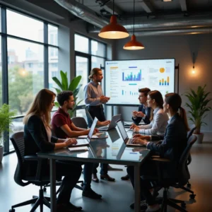 Kompanion levanta 800.000€ para transformar la gestión empresarial con IA Equipo de Kompanion en moderno despacho, dashboard de IA y documento de inversión de 800.000€ para gestión empresarial