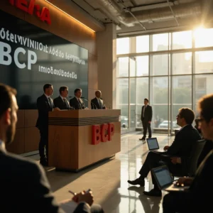 BCP desmiente rumores de intervención bancaria: ¿qué consecuencias tiene para el ciudadano? Executivos de BCP en conferencia de prensa en Lima, con pantalla que muestra Solvencia y Confianza y periodistas tomando...
