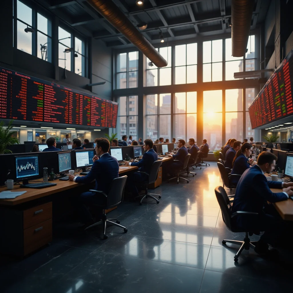Traders analizan el repunte del euríbor en una bolsa europea, ante el 3,2% en pantallas de Bloomberg y el logo del BCE en...