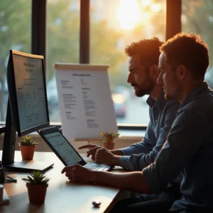 Guía completa sobre resolución de pantalla: conceptos, aplicaciones y su impacto en tu experiencia digital Profesionales analizan resolución administrativa en espacio moderno con monitores 4K/8K y pizarra de estándares económicos.